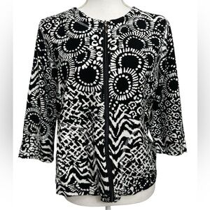 ONQUE CASUALS / Black & White Cardigan / Small